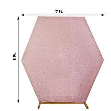 Rose Gold Metallic Shimmer Tinsel Spandex Hexagon Arch Covers Fitted Backdrop Covers