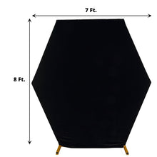 Black Velvet Hexagon Arch Covers and Fitted Backdrop Covers - 7ft x 8ft