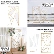 Gold Metal Rectangular Geometric Wedding Backdrop Floor Stand 7ft Tall