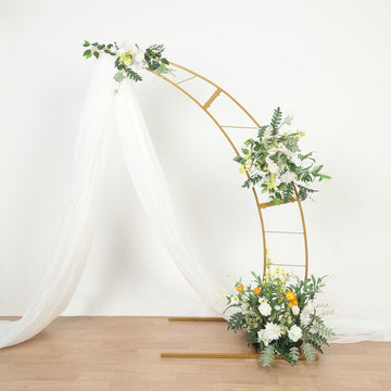 Elegant Gold Metal Half Crescent Moon Wedding Arch Flower Stand