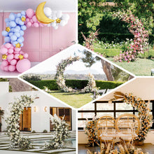 6.5ft Gold Metal Half Crescent Moon Wedding Arch Flower Stand, Curved Arbor Balloon Frame