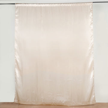 Durable and Reusable Beige Satin Curtain Panel
