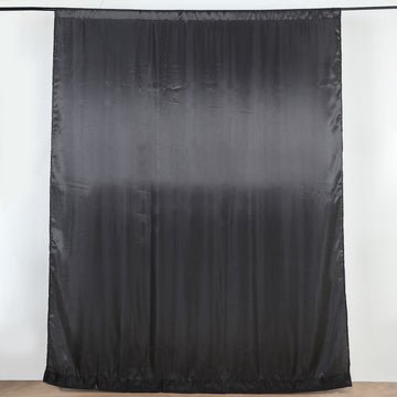 Durable and Reusable Black Satin Backdrop Curtain Panel