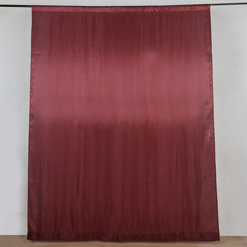 Durable and Reusable Burgundy Satin Event Photo Backdrop Curtain Panel
