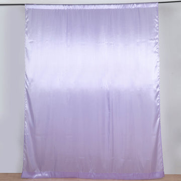 Durable and Reusable Lilac Satin Window Drape for Any Event
