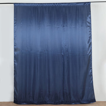 Enhance Your Event Decor with the Navy Blue Satin Event Photo Backdrop Curtain Panel