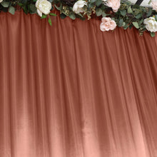 Terracotta (Rust) Satin Event Photo Backdrop Curtain Panel, Window Drape With Rod Pocket