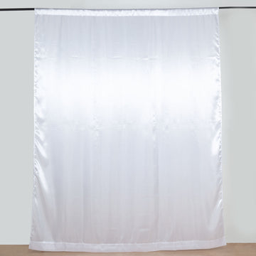 Stunning White Satin Window Drape for Event Decor