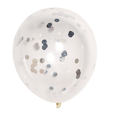 Add a Pop of Color to Your Celebration with Clear/Silver Confetti Filled Latex Balloons