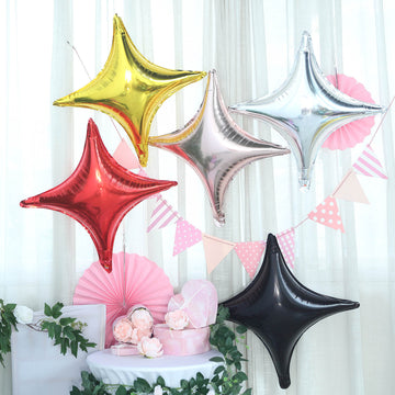Add a Pop of Color to Your Event with Shiny Red Quadrangle Star Balloons