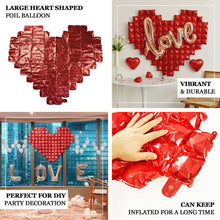 41 Inch X 36 Inch - Metallic Extra Large Mylar Foil Red Heart Balloon