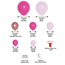 Pink Latex Sphere Balloon Bunch with Measurements