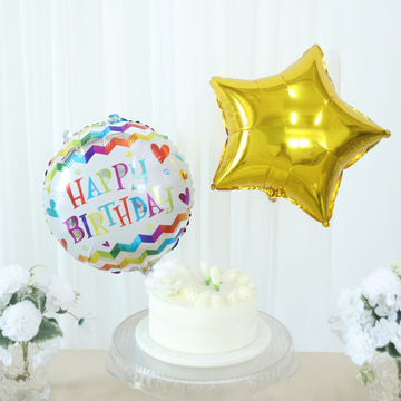 Gold Star Balloon Bouquet With Ribbon
