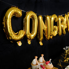 Congrats Gold Mylar Foil Balloon Banner 13 Inch Ready To Use Shiny Gold