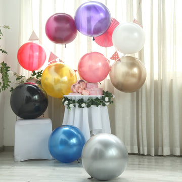 Long-Lasting and Convenient Party Decor with Shiny Gold Reusable UV Protected Sphere Vinyl Balloons
