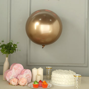 Add a Touch of Elegance with Shiny Gold Reusable UV Protected Sphere Vinyl Balloons