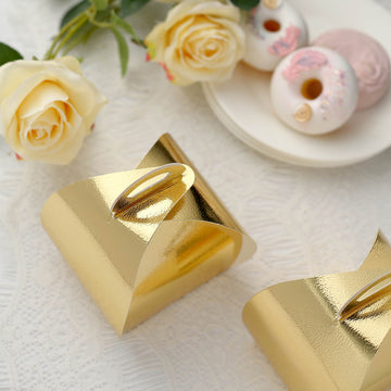 Elegant Gold Cupcake Party Favor Gift Boxes
