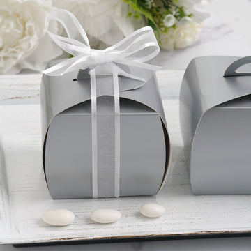 Silver Cupcake Party Favor Gift Boxes - Elegant and Versatile