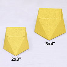 2 Inch By 3 Inch Gold Glitter Geometric Wedding Favor Boxes 25 Pack Candy Gift 