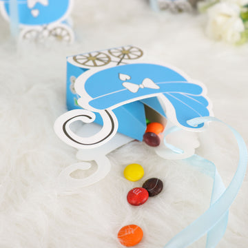 Blue Cardstock Carriage Candy Boxes