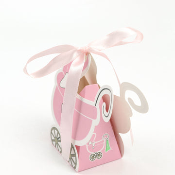 Cardstock Carriage Candy Boxes with Ribbon Ties