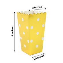 36 Pack of White & Gold Paper Popcorn Favor Boxes in Stripe Polka Dot & Solid Designs 4 Inch