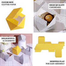 25 Gold Glitter Geometric Wedding Favor Boxes 2 Inch By 3 Inch Pack Candy Gift 