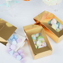 Gold Candy Gift Boxes With Window 2.75 X 1.5 X 6 Inch 25 Pack