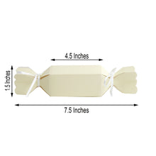 Candy Shaped Ivory with Satin Ribbon Favor Box 25 Pack