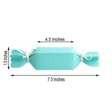 Candy Shaped Turquoise with Satin Ribbon Favor Box 25 Pack