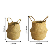 Wicker Straw Planters Hand Woven Seagrass Baskets 2 Pack 