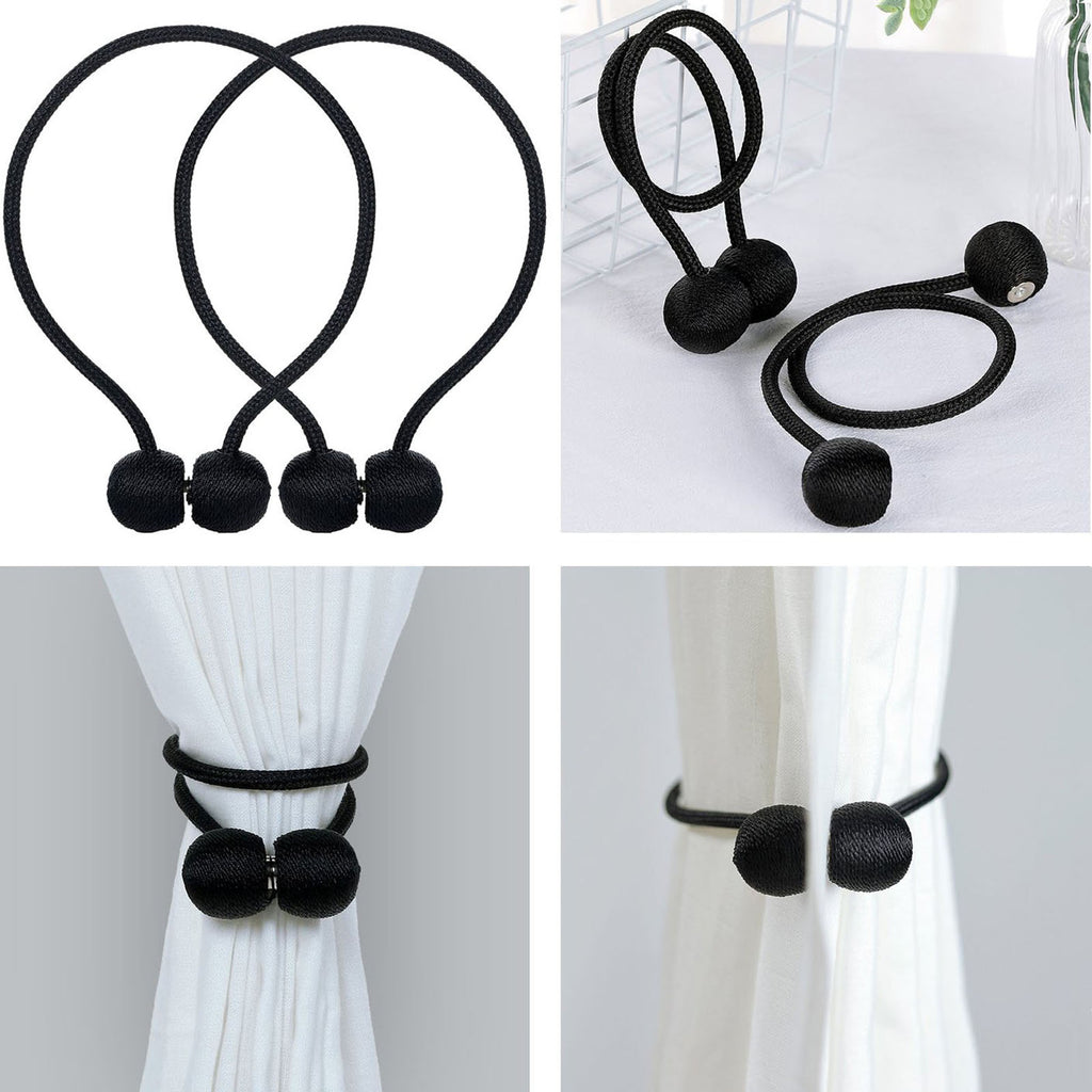 Magnetic Curtain Tie Backs Rope Clips Ball Buckle Holder Home Window Decor  Gifts