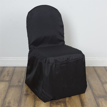 Elevate Your Event Décor with Black Polyester Banquet Chair Covers