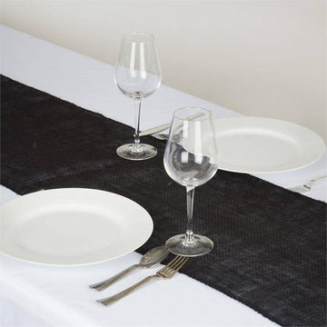 Create a Rustic and Charming Atmosphere with the Black Rustic Burlap Table Runner