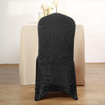 Transform Your Chairs with the Black Spandex Stretch Banquet Chair Cover