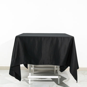 Black Square 100% Cotton Linen Seamless Tablecloth 70"