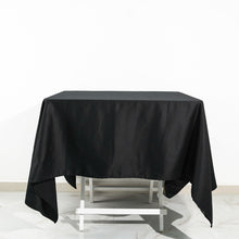 70 Inch Black Square 100% Cotton Linen Seamless Washable Tablecloth