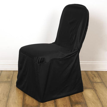 Black Stretch Slim Fit Scuba Chair Covers