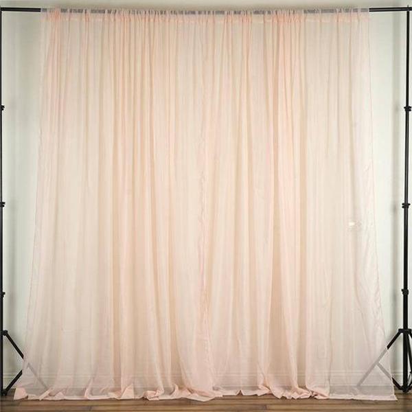 Rose Gold Fire Retardant Sheer Organza Premium Drape Curtain Backdrops With Rod Pockets#whtbkgd