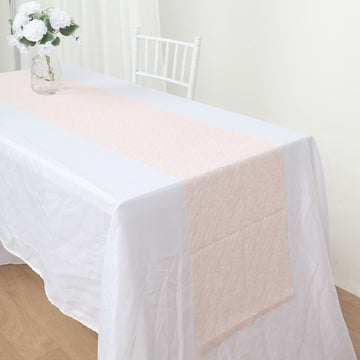 Blush Floral Lace Table Runner: Add Elegance to Your Event