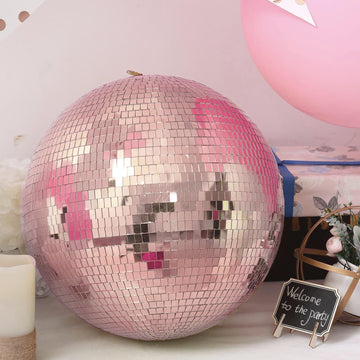 Rose Gold Foam Disco Mirror Ball - Add Sparkle to Your Holiday Party Decor