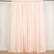 2 Pack Blush Polyester Backdrop Drape Curtains With Rod Pockets, Event Drapery Panels 130GSM 10ft