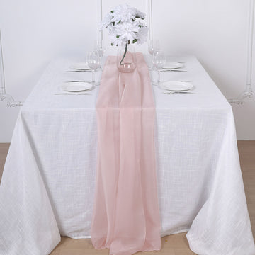 Add Elegance to Your Table with the Blush Premium Chiffon Table Runner