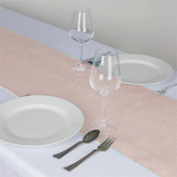 Add Elegance to Your Table with the Blush Rustic Burlap Table Runner