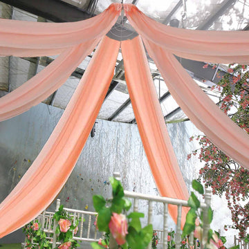 Blush Sheer Ceiling Drape Curtain Panels Fire Retardant Fabric 10ftx30ft