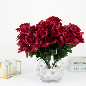 Add Elegance to Your Event Decor with Burgundy Artificial Roses