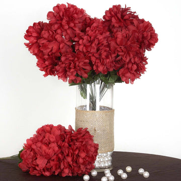 Add Elegance to Your Event with Burgundy Artificial Silk Chrysanthemums