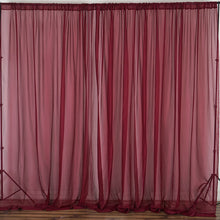 Burgundy Fire Retardant Sheer Organza Drape Curtain Panel Backdrops With Rod Pockets#whtbkgd