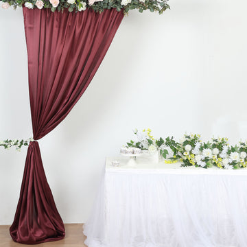 Add Elegance to Your Event with the Burgundy Satin Event Photo Backdrop Curtain Panel