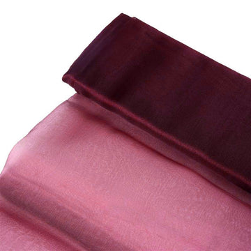 Burgundy Solid Sheer Chiffon Fabric Bolt, DIY Voile Drapery Fabric 54"x10yd